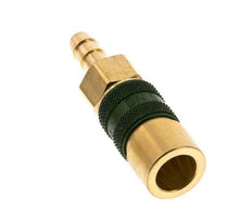 Brass DN 5 Green-Coded Air Coupling Socket 6 mm Hose Pillar