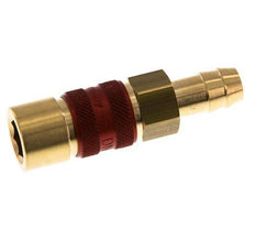 Laiton DN 5 à code rouge Manchon d'accouplement pour air comprimé Pilier de tuyau de 9 mm