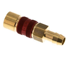 Laiton DN 5 à code rouge Manchon d'accouplement pour air comprimé Pilier de tuyau de 9 mm