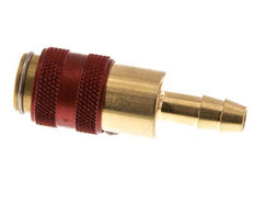 Douille de raccord d'air DN 5 rouge en laiton 6 mm Colonne de tuyau double obturation