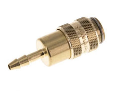 Brass DN 5 Air Coupling Socket 4 mm Hose Pillar Double Shut-Off