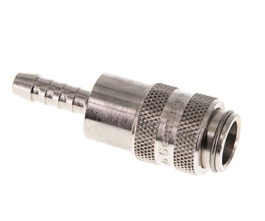 Laiton nickelé Douille de raccord d'air DN 5 Colonne de tuyau 6 mm