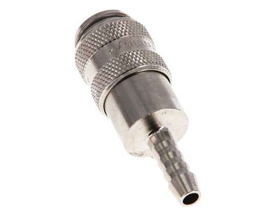 Laiton nickelé Douille de raccord d'air DN 5 Colonne de tuyau 6 mm