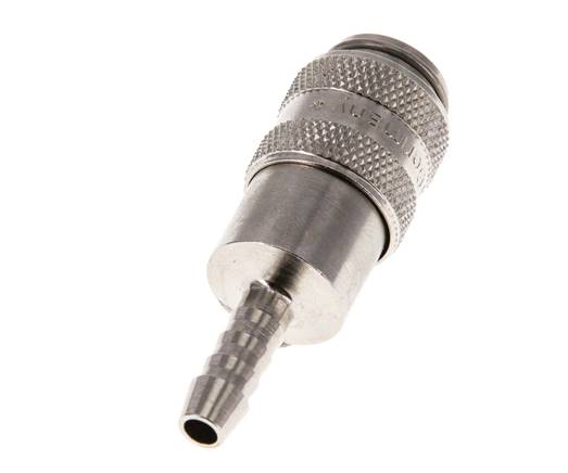 Laiton nickelé Douille de raccord d'air DN 5 Colonne de tuyau 6 mm
