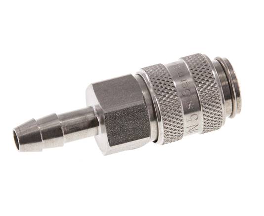 Acier inoxydable DN 5 Coupleur d'air Douille 6 mm Colonne de tuyau Double obturation