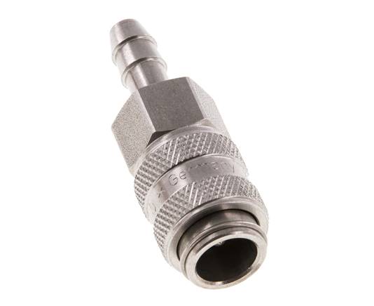 Acier inoxydable DN 5 Coupleur d'air Douille 6 mm Colonne de tuyau Double obturation