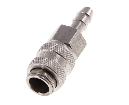Acier inoxydable DN 5 Coupleur d'air Douille 6 mm Colonne de tuyau Double obturation