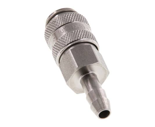 Acier inoxydable DN 5 Coupleur d'air Douille 6 mm Colonne de tuyau Double obturation