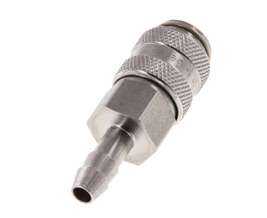 Acier inoxydable DN 5 Coupleur d'air Douille 6 mm Colonne de tuyau Double obturation