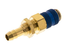 Laiton DN 5 Blue Air Coupling Socket 8 mm Hose Pillar Bulkhead