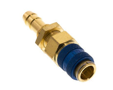 Laiton DN 5 Blue Air Coupling Socket 8 mm Hose Pillar Bulkhead