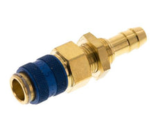 Laiton DN 5 Blue Air Coupling Socket 8 mm Hose Pillar Bulkhead
