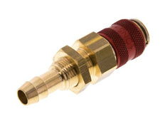 Laiton DN 5 Red Air Coupling Socket 8 mm Hose Pillar Bulkhead