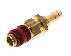 Laiton DN 5 Red Air Coupling Socket 8 mm Hose Pillar Bulkhead