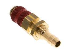 Laiton DN 5 Red Air Coupling Socket 8 mm Hose Pillar Bulkhead