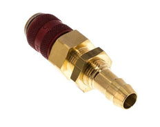 Laiton DN 5 Red Air Coupling Socket 9 mm Hose Pillar Bulkhead Double Shut-Off