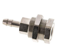 Laiton nickelé DN 5 Coupleur d'air Douille 6 mm Colonne de tuyau Bulkhead Pull-Off