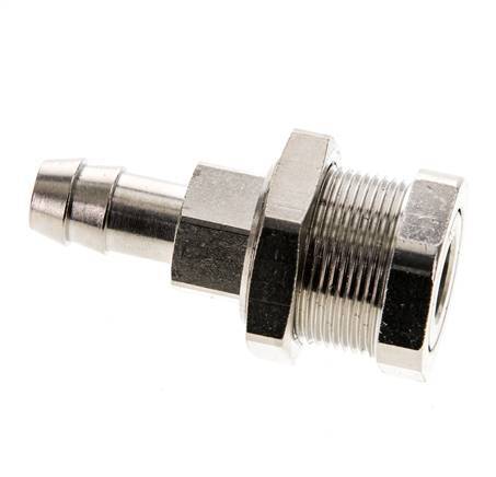 Nickel-plated Brass DN 5 Air Coupling Socket 9 mm Hose Pillar Bulkhead Pull-Off