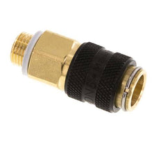 Laiton DN 5 Noir Air Coupling Socket G 1/8 inch Male Double Shut-Off