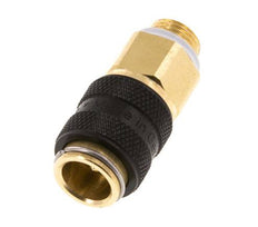 Laiton DN 5 Noir Air Coupling Socket G 1/8 inch Male Double Shut-Off