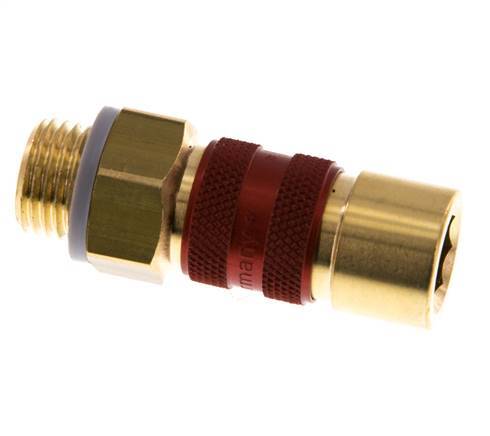 Brass DN 5 Red-Coded Air Coupling Socket G 1/4 inch Male