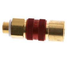 Brass DN 5 Red-Coded Air Coupling Socket G 1/8 inch Male
