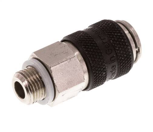 Laiton nickelé DN 5 Noir Air Coupling Socket G 1/8 inch Male