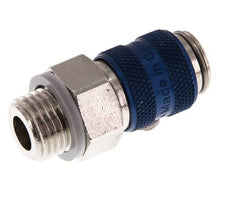 Laiton nickelé Coupleur pneumatique DN 5 bleu Douille G 1/4 pouce Mâle