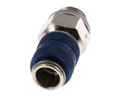 Laiton nickelé Coupleur pneumatique DN 5 bleu Douille G 1/4 pouce Mâle
