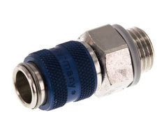 Laiton nickelé Coupleur pneumatique DN 5 bleu Douille G 1/4 pouce Mâle