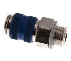 Laiton nickelé Coupleur pneumatique DN 5 bleu Douille G 1/4 pouce Mâle