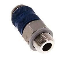 Laiton nickelé Coupleur pneumatique DN 5 bleu Douille G 1/4 pouce Mâle