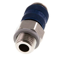 Laiton nickelé Coupleur pneumatique DN 5 bleu Douille G 1/4 pouce Mâle