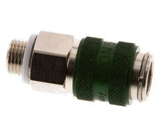 Laiton nickelé DN 5 Coupleur d'air vert Douille G 1/8 pouce mâle à double obturation