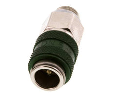 Laiton nickelé DN 5 Coupleur d'air vert Douille G 1/8 pouce mâle à double obturation