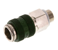 Laiton nickelé DN 5 Coupleur d'air vert Douille G 1/8 pouce mâle à double obturation