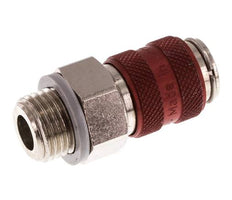 Laiton nickelé DN 5 Coupleur pneumatique rouge Douille G 1/4 pouce Mâle