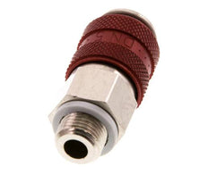 Laiton nickelé DN 5 Coupleur d'air rouge Douille G 1/8 pouce mâle à double obturation