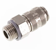 Laiton nickelé Coupleur pneumatique DN 5 Douille G 1/4 pouce mâle double obturation