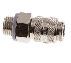 Laiton nickelé Coupleur pneumatique DN 5 Douille G 1/4 pouce mâle double obturation