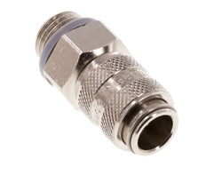 Laiton nickelé Coupleur pneumatique DN 5 Douille G 1/4 pouce mâle double obturation