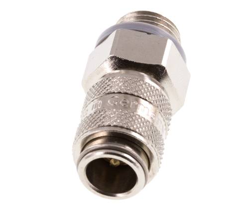 Laiton nickelé Coupleur pneumatique DN 5 Douille G 1/4 pouce mâle double obturation