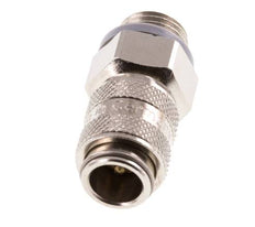 Laiton nickelé Coupleur pneumatique DN 5 Douille G 1/4 pouce mâle double obturation