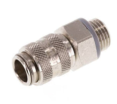 Laiton nickelé Coupleur pneumatique DN 5 Douille G 1/4 pouce mâle double obturation