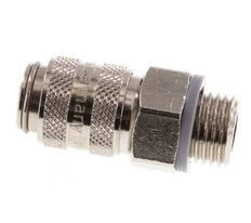 Laiton nickelé Coupleur pneumatique DN 5 Douille G 1/4 pouce mâle double obturation