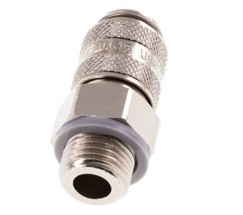 Laiton nickelé Coupleur pneumatique DN 5 Douille G 1/4 pouce mâle double obturation