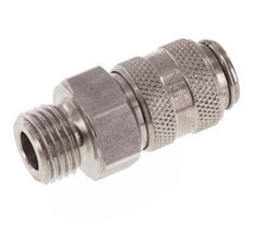 Stainless steel DN 5 Air Coupling Socket G 1/4 inch Male Double Shut-Off