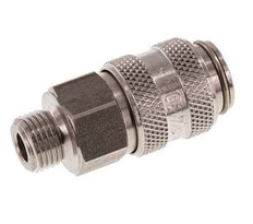 Acier inoxydable DN 5 Air Coupling Socket G 1/8 inch Male Double Shut-Off