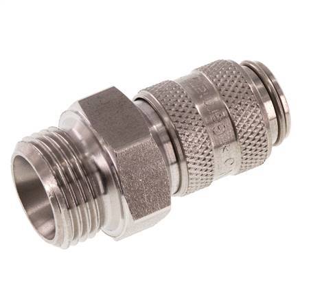 Stainless steel DN 5 Air Coupling Socket G 3/8 inch Male Double Shut-Off