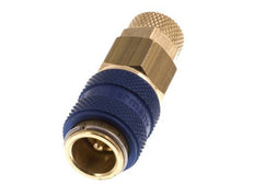 Laiton DN 5 Bleu Air Coupling Socket 4x6 mm Union Nut Double Shut-Off